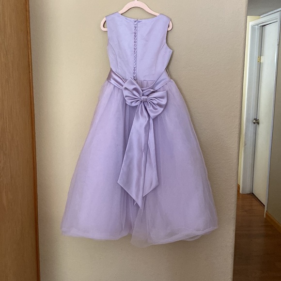 Satin flower Girls dress with tulle skirt size 6 - Picture 2 of 8